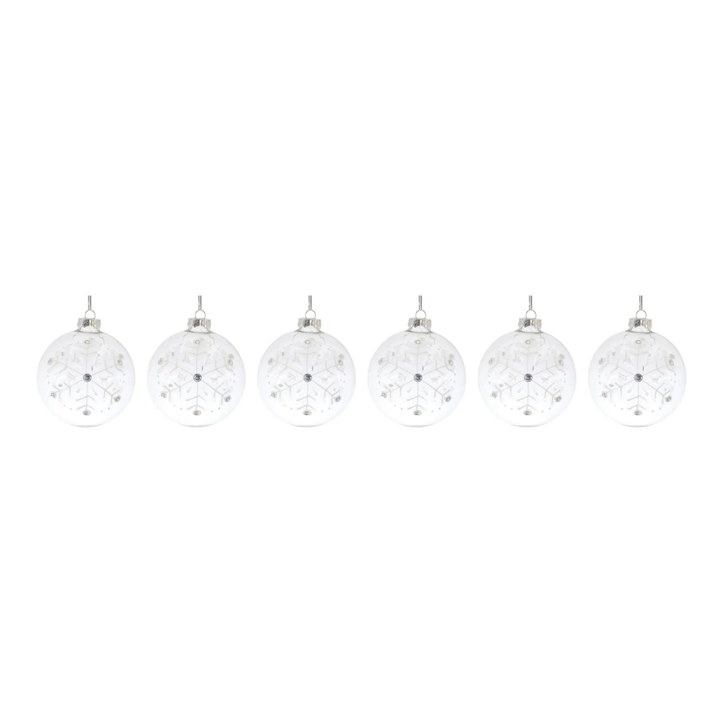 Glass Snowflake Ball Ornament
