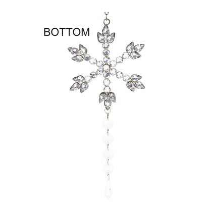 Jeweled Metal Snowflake Drop Ornament
