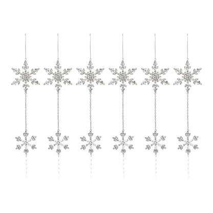 Jeweled Metal Snowflake Drop Ornament
