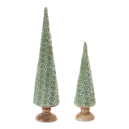 Cone Pine Tree with Woven Design