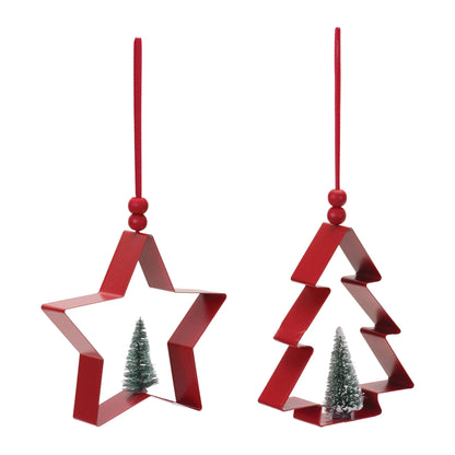 Star and Pine Tree Cookie Cutter Ornament