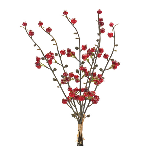 Winter Berry Twig Bundle  - Pack Of: Set of 6 | Materials: Plastic | DÃƒÂ©cor  style: Traditional