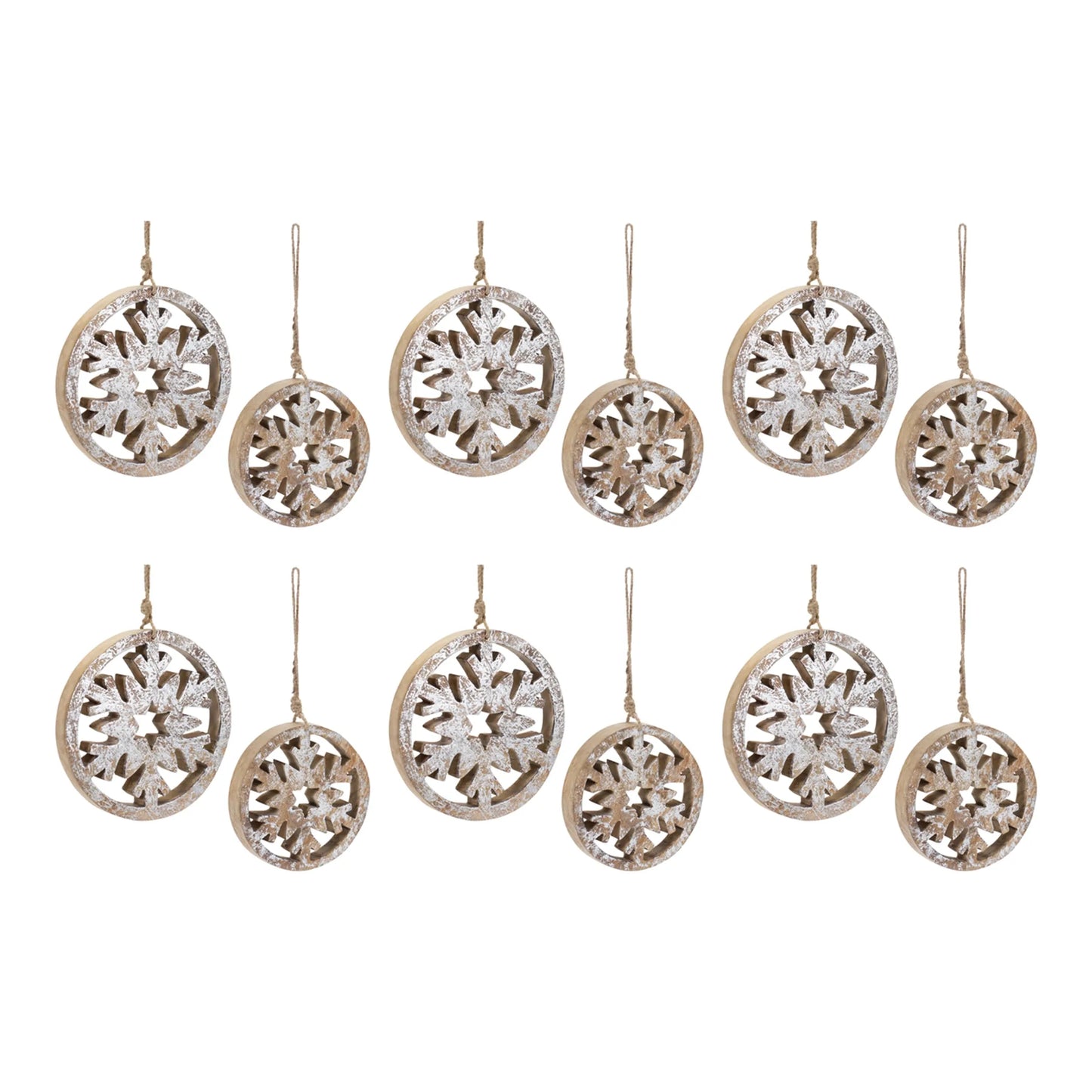 Wood Cut Out Snowflake Ornament