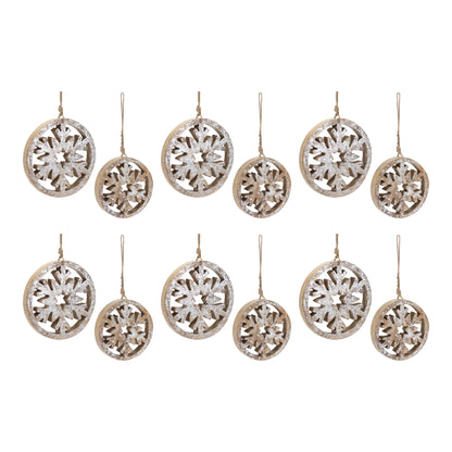Wood Cut Out Snowflake Ornament