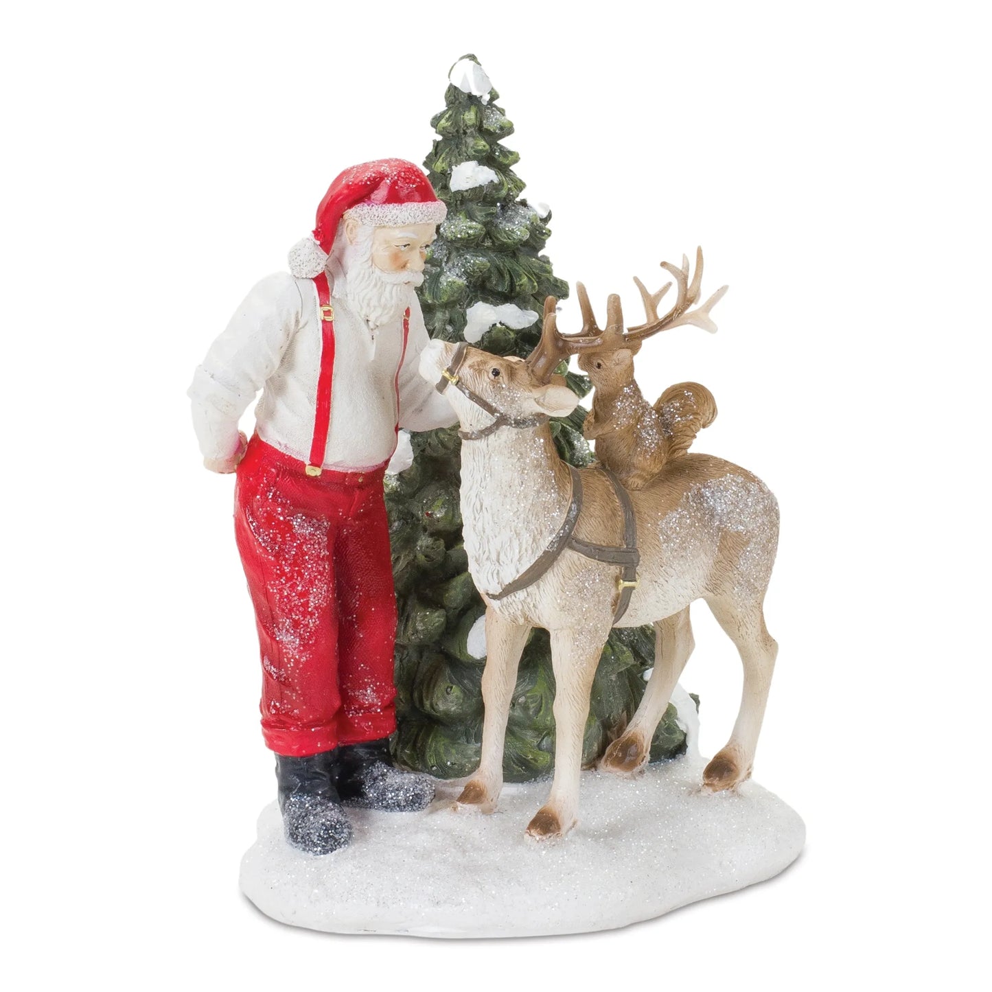 Santa with Woodland Animals Figurine