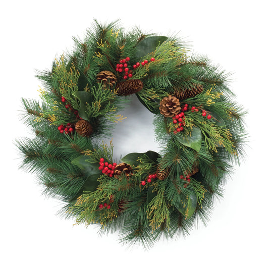 Mixed Pine and Magnolia Wreath