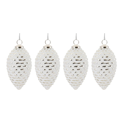 Frosted Glass Pinecone Ornament