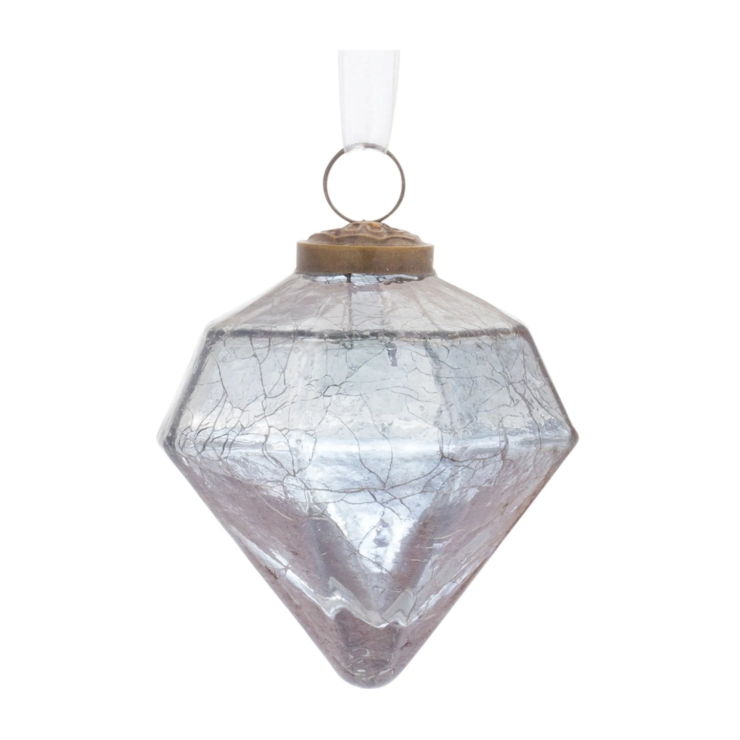 Blue Crackle Glass Ornament