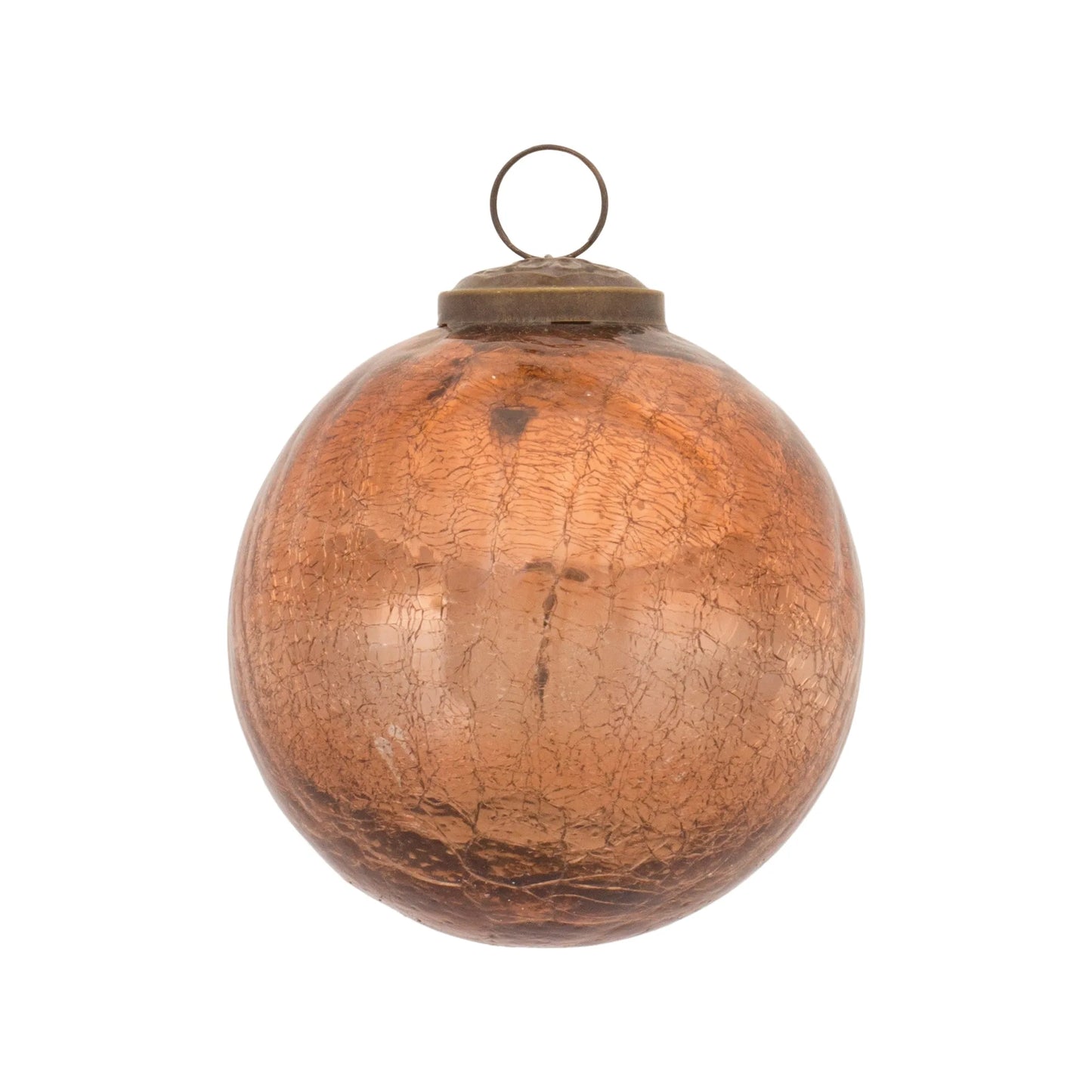 Copper Crackle Glass Ornament