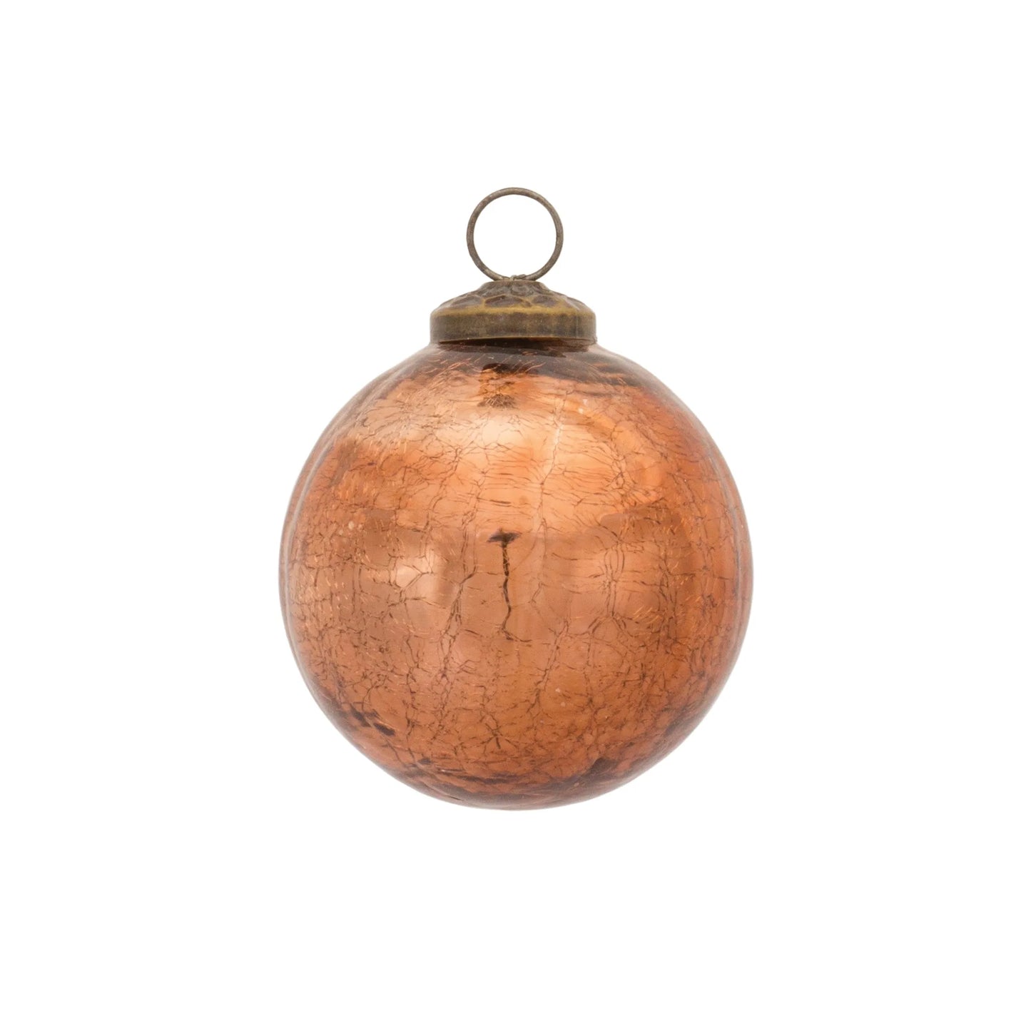 Copper Crackle Glass Ornament