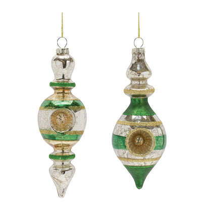 Glass Reflector Finial Drop Ornament