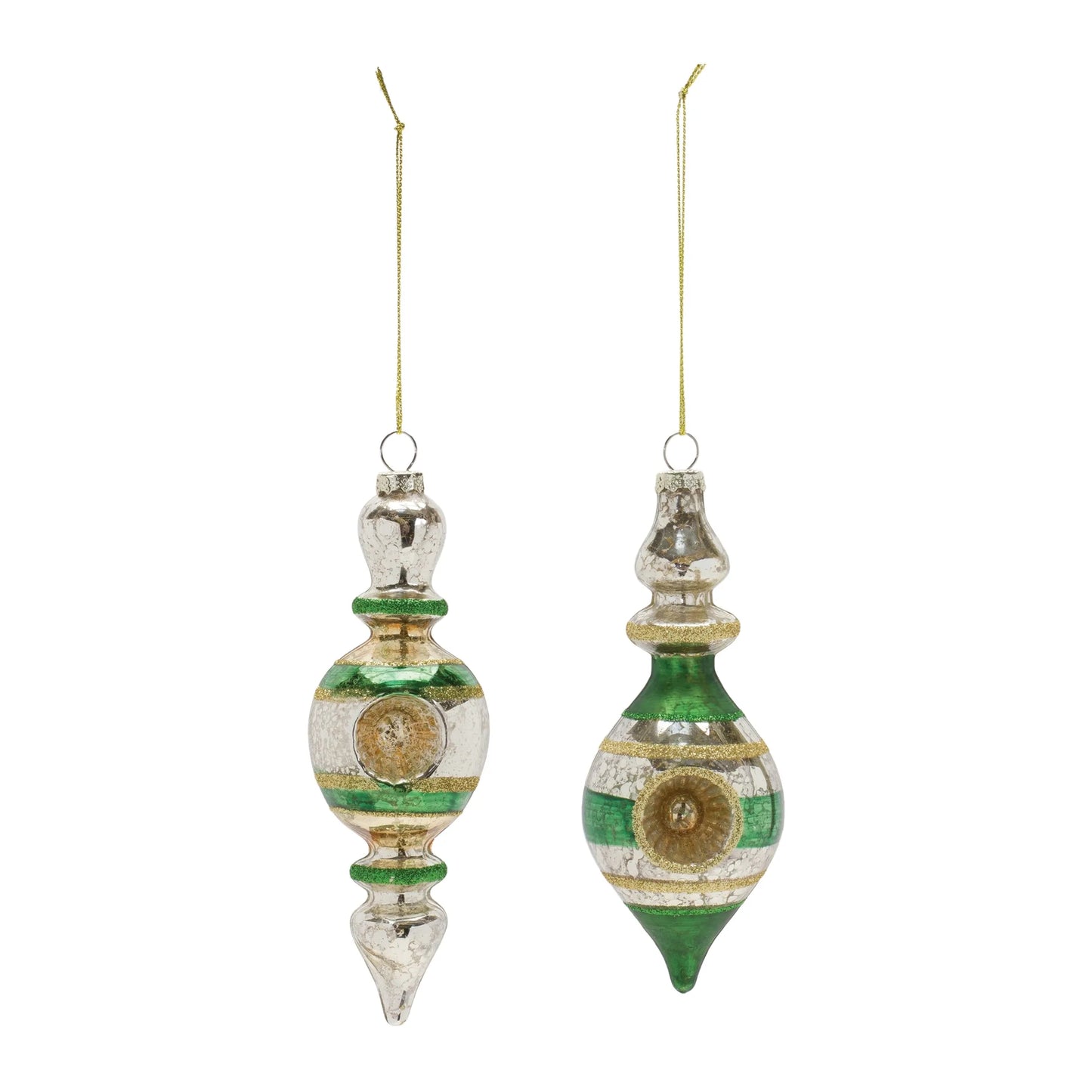 Glass Reflector Finial Drop Ornament