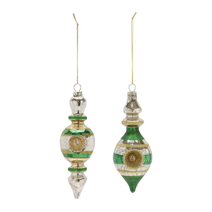 Glass Reflector Finial Drop Ornament