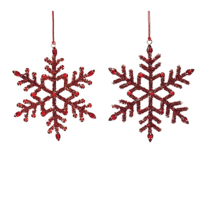 Jeweled Metal Snowflake Ornament