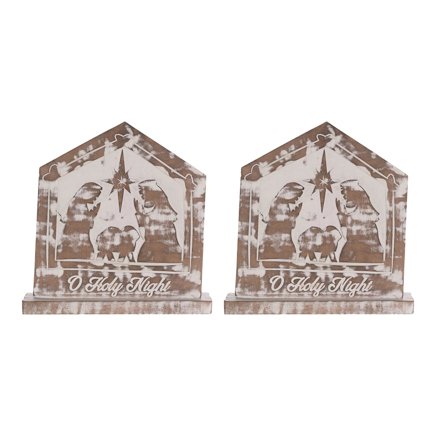 White Washed Nativity Sign