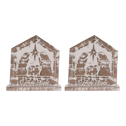 White Washed Nativity Sign