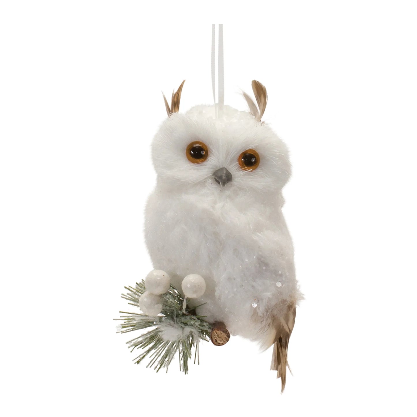 Feathered Owl Ornament (Set of 6(