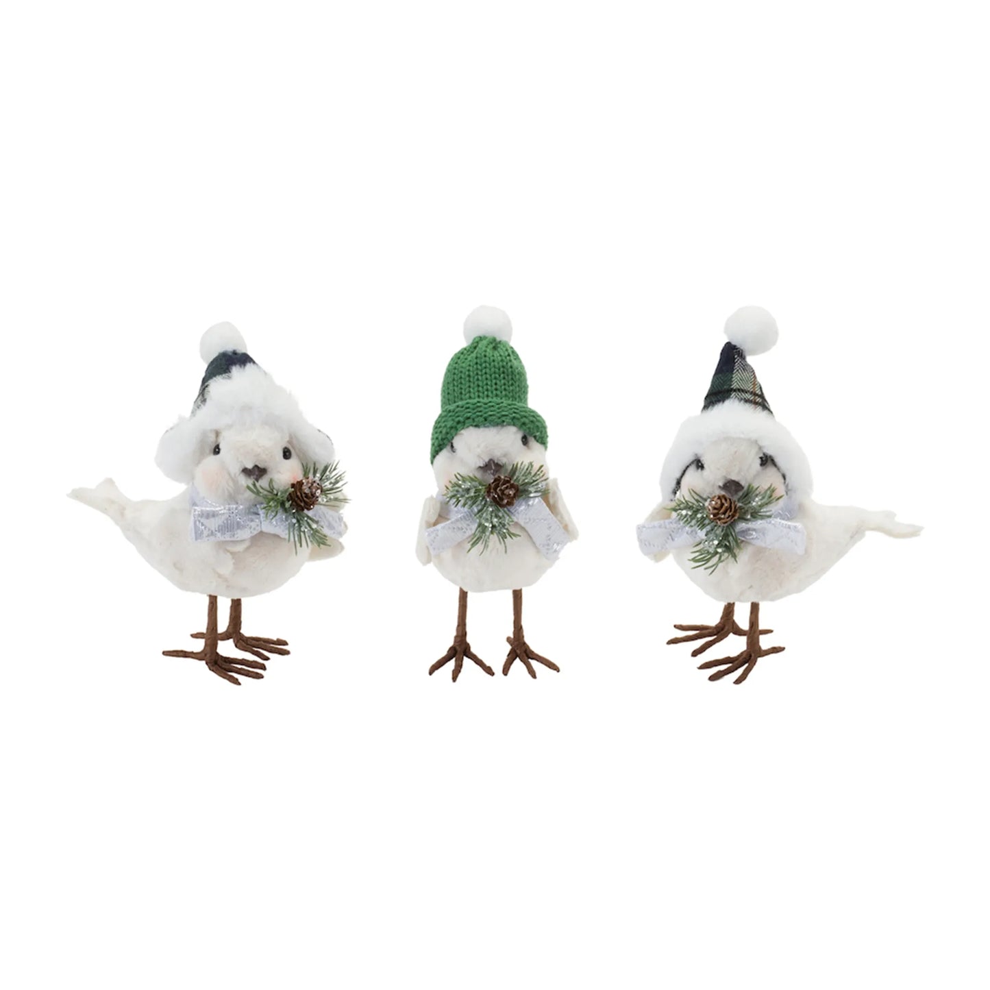Winter Bird with Hat and Pine Accent
