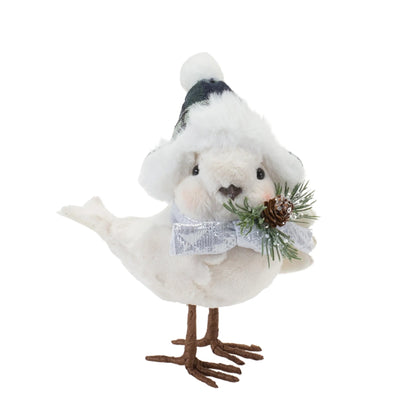 Winter Bird with Hat and Pine Accent
