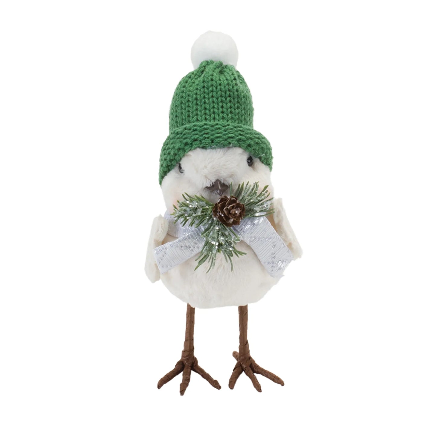 Winter Bird with Hat and Pine Accent