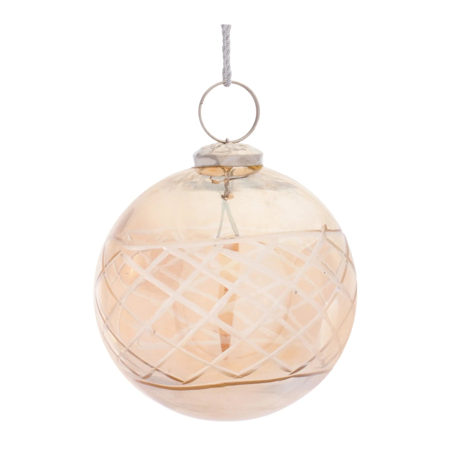 Etched Glass Ball Ornament