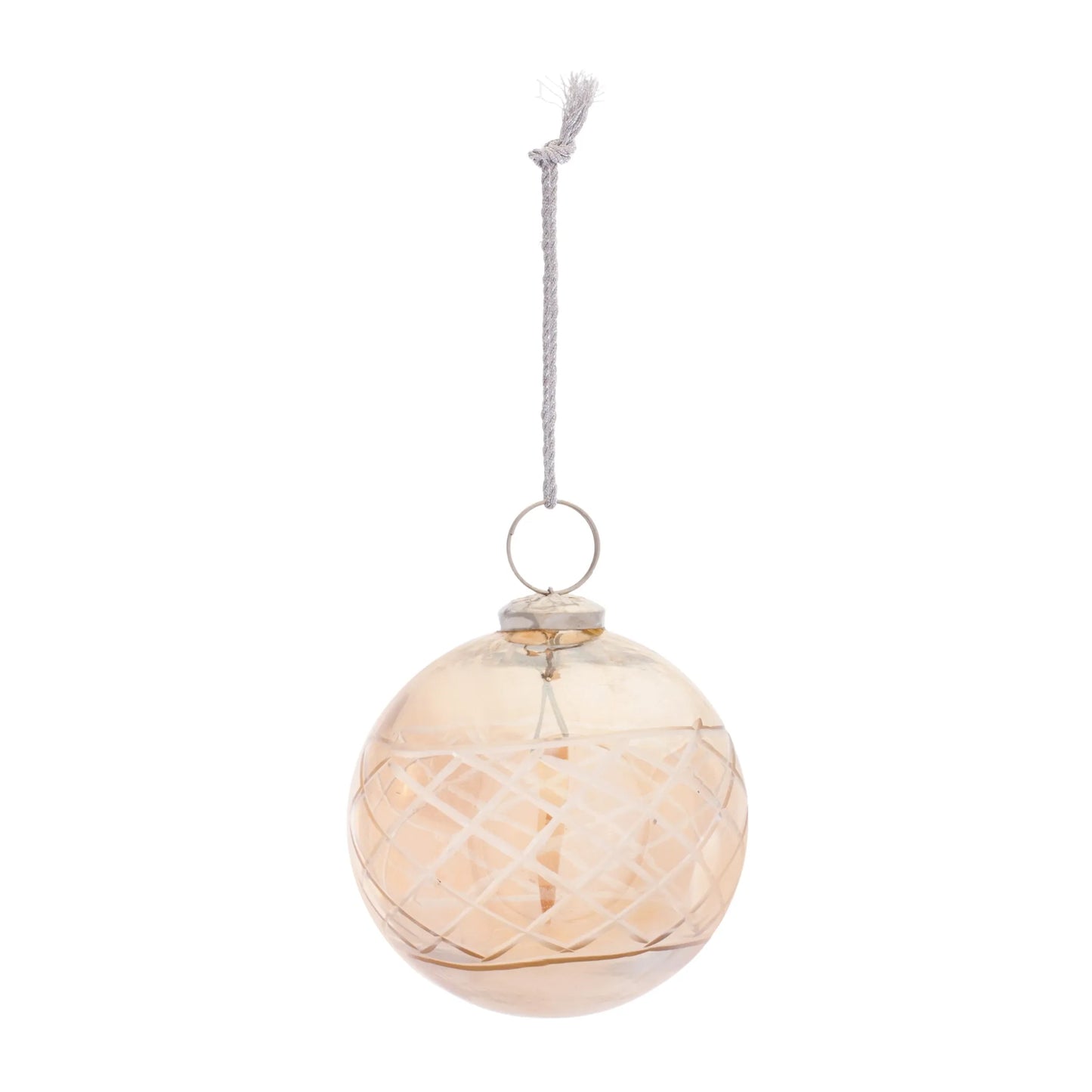 Etched Glass Ball Ornament