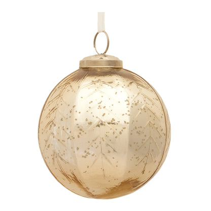 Ribbed Mercury Glass Ball Ornament