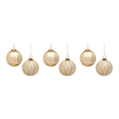 Ribbed Mercury Glass Ball Ornament