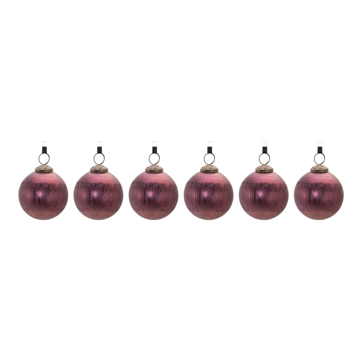 Etched Mecury Glass Ball Ornament  - Pack Of: Set of 6 | Materials: Glass | DÃƒÂ©cor  style: Rustic