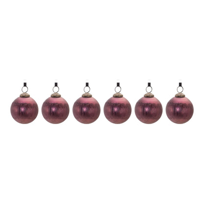 Etched Mecury Glass Ball Ornament  - Pack Of: Set of 6 | Materials: Glass | DÃƒÂ©cor  style: Rustic