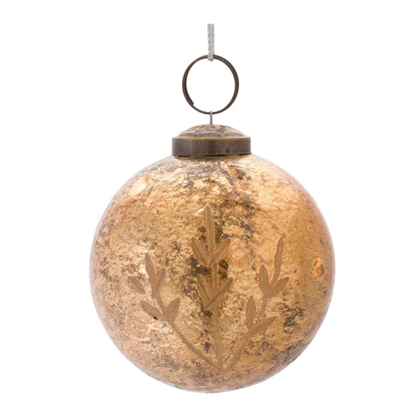 Etched Mecury Glass Ball Ornament  - Pack Of: Set of 6 | Materials: Glass | DÃƒÂ©cor  style: Rustic