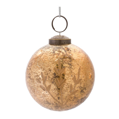Etched Mecury Glass Ball Ornament  - Pack Of: Set of 6 | Materials: Glass | DÃƒÂ©cor  style: Rustic