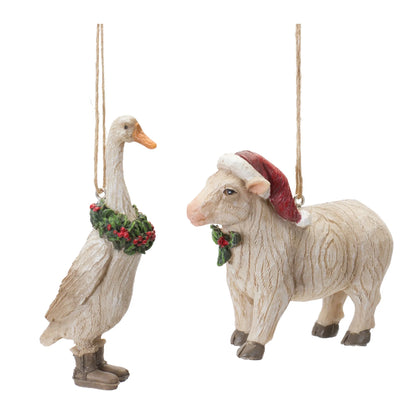 Holiday Farm Animal Ornament