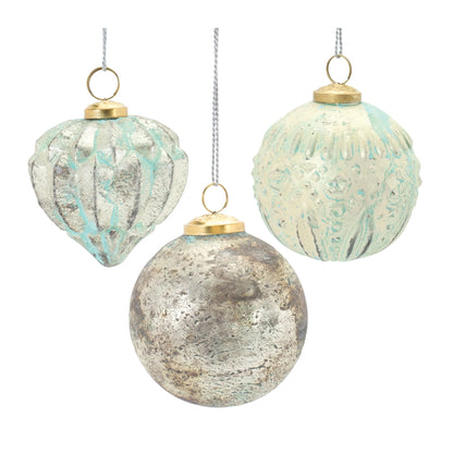 Distressed Mercury Glass Ornmanet