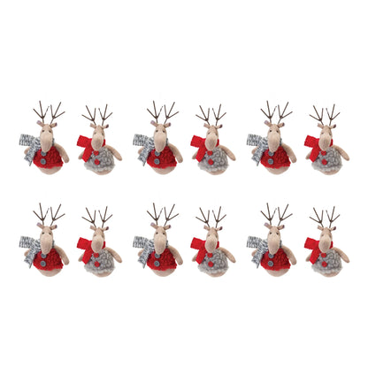 Plush Deer with Sweater Ornament