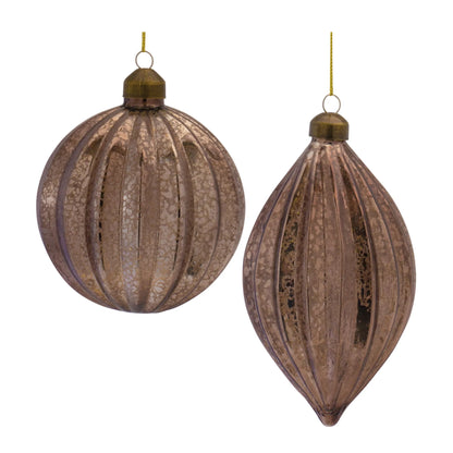 Ribbed Mercury Glass Ornament