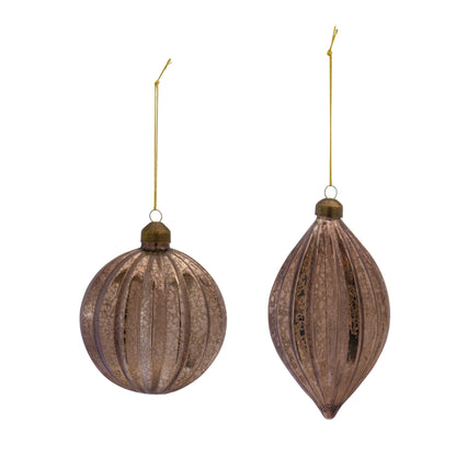 Ribbed Mercury Glass Ornament