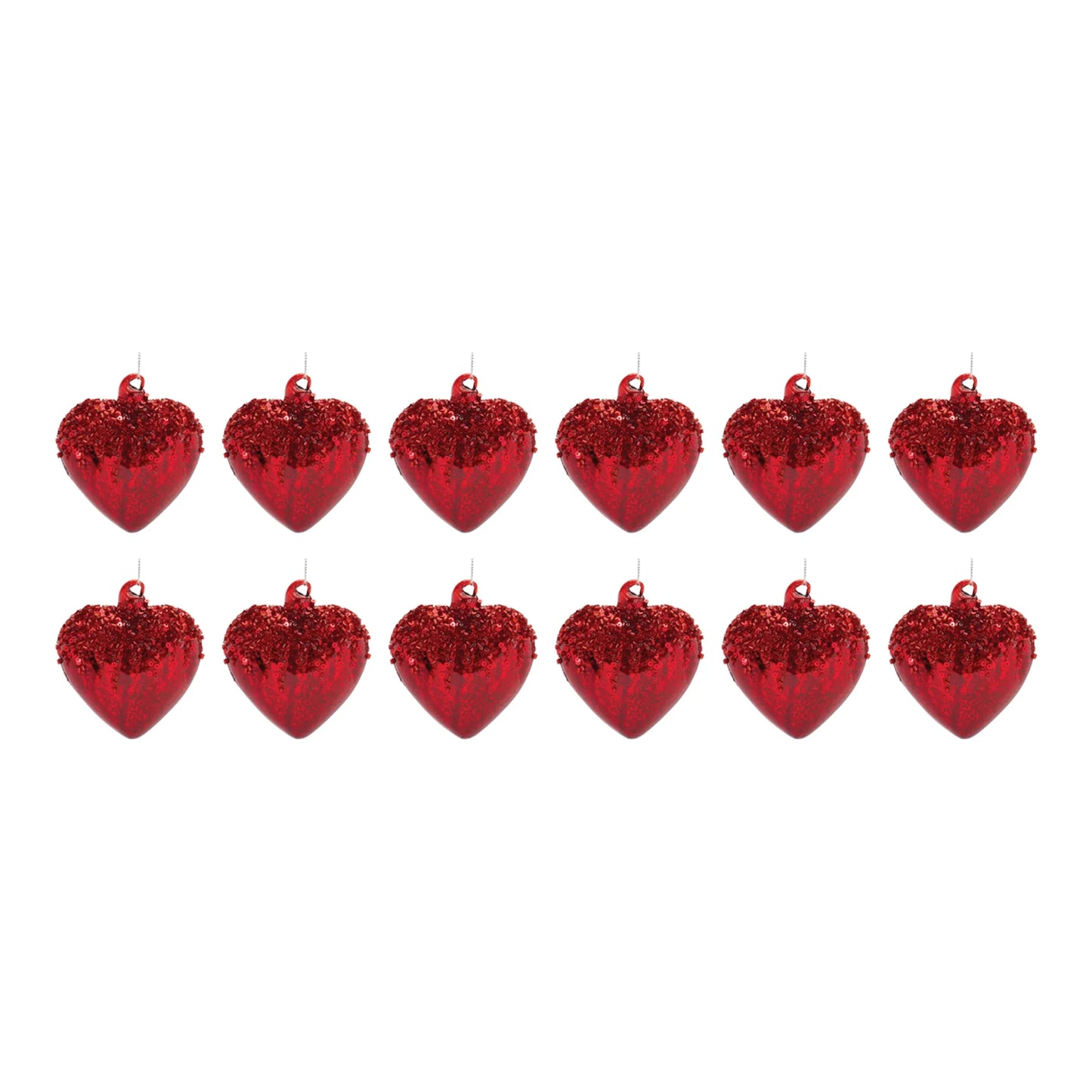 Sequined Glass Heart Ornament
