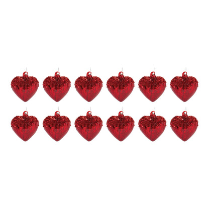 Sequined Glass Heart Ornament