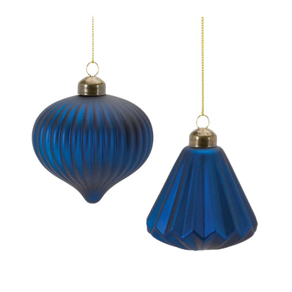 Ribbed Glass Ornament  - Pack Of: Set of 12 | Materials: Glass | DÃƒÂ©cor  style: Modern