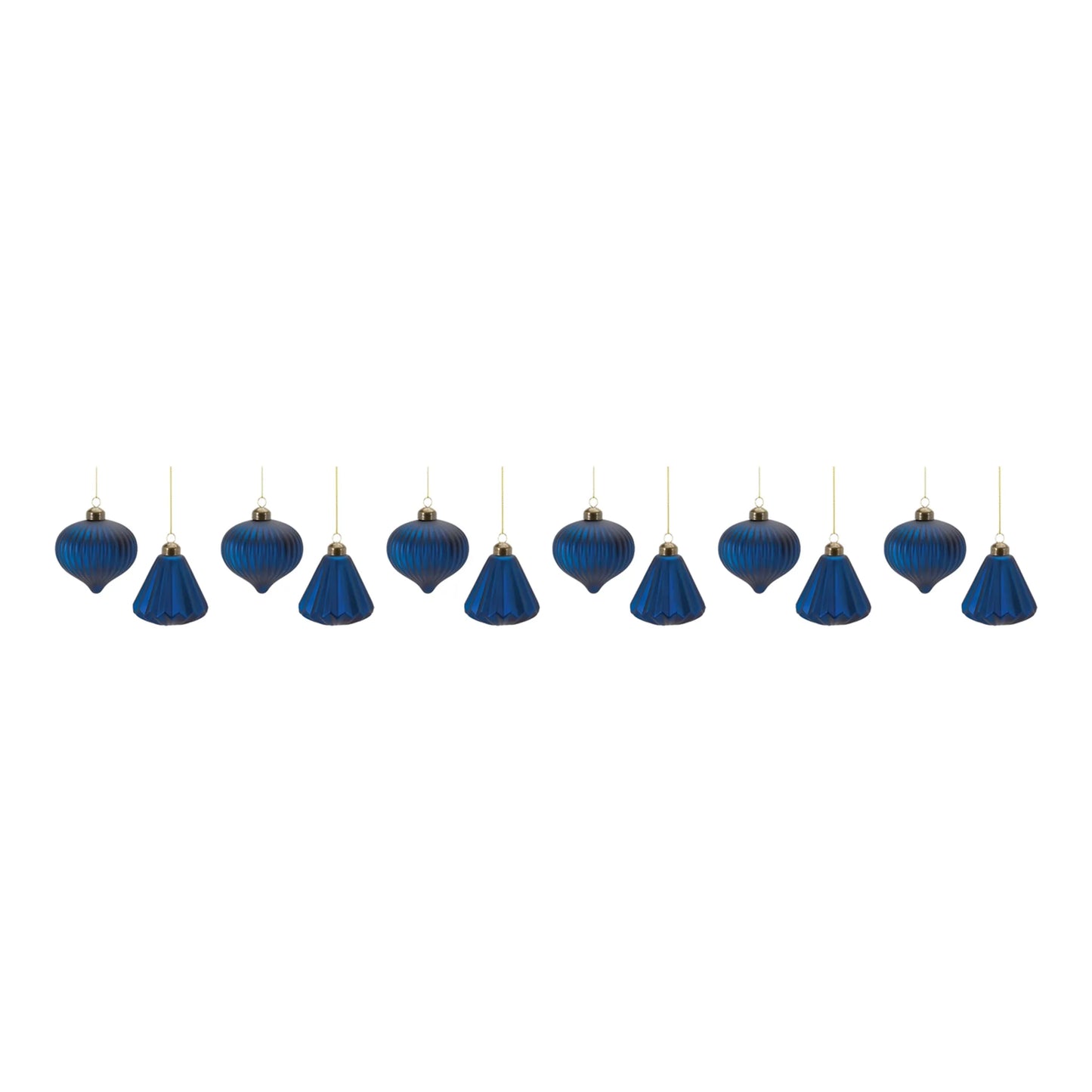 Ribbed Glass Ornament  - Pack Of: Set of 12 | Materials: Glass | DÃƒÂ©cor  style: Modern