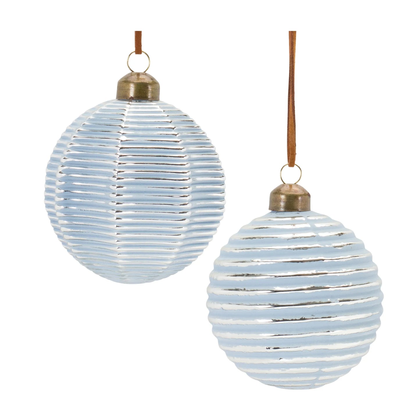 Ribbed Glass Ornament  - Pack Of: Set of 12 | Materials: Glass | DÃƒÂ©cor  style: Modern