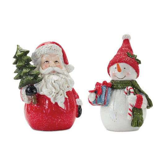 Santa and Snowman Figurine