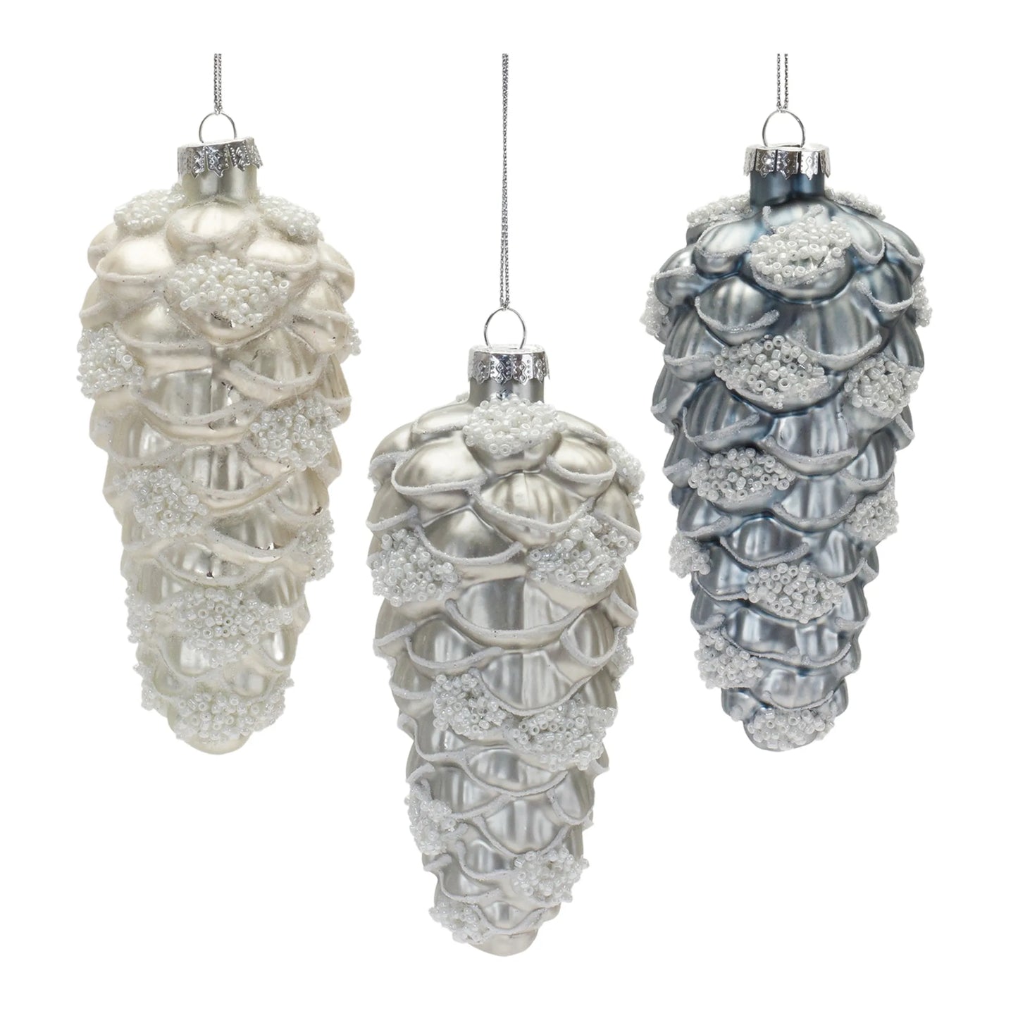 Beaded Glass Pinecone Ornament