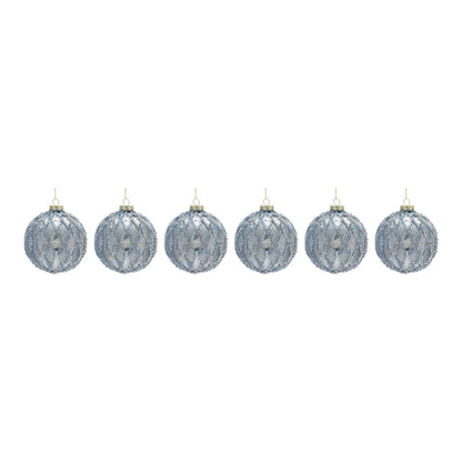 Beaded Mercury Glass Ball Ornament