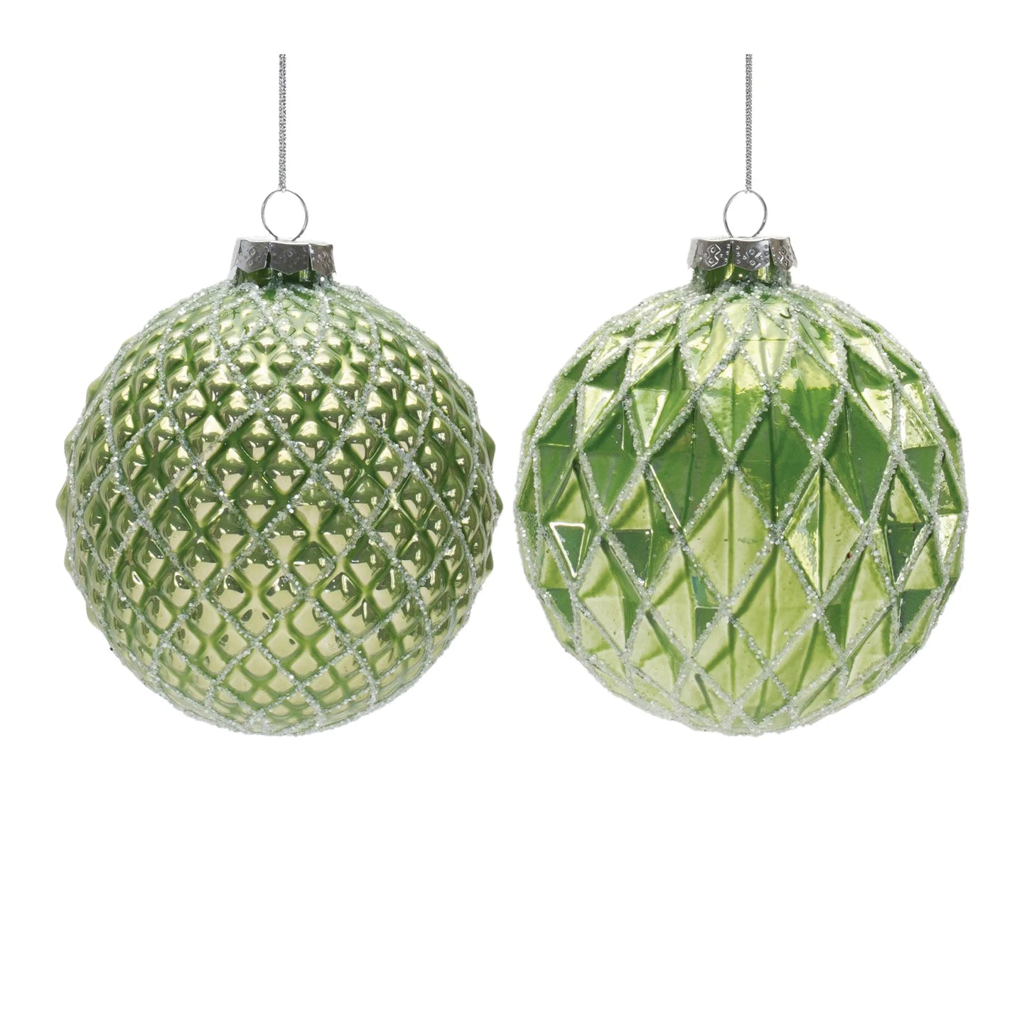 Glittered Harlequin Glass Ball Ornament