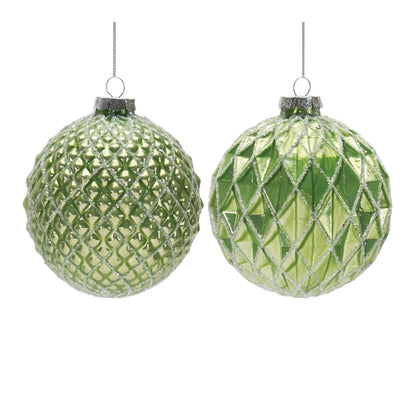 Glittered Harlequin Glass Ball Ornament