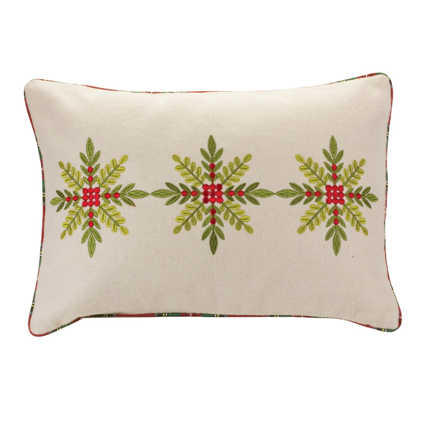 Embroidered Snowflake Pillow