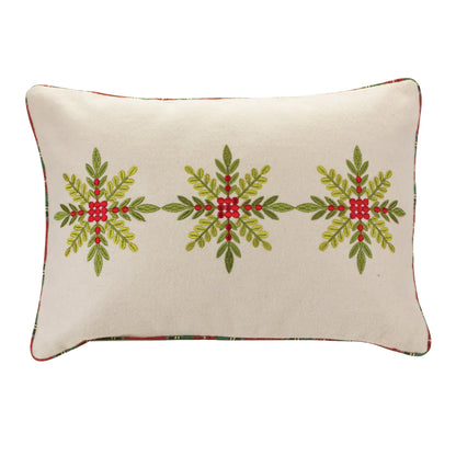 Embroidered Snowflake Pillow