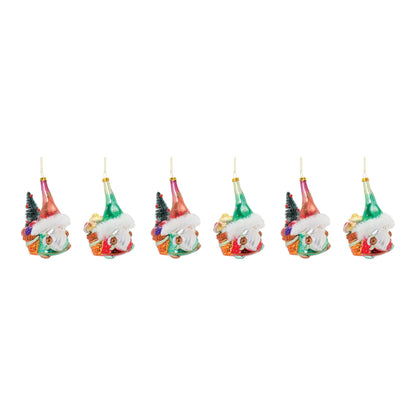 Glass Santa Gnome Ornament